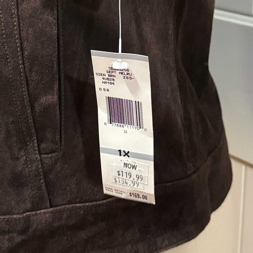 NWT Vintage 90s/Y2K SIZE 1X Jones New York Sport Brown Suede Jacket ~~MSRP $169 - Picture 16 of 16